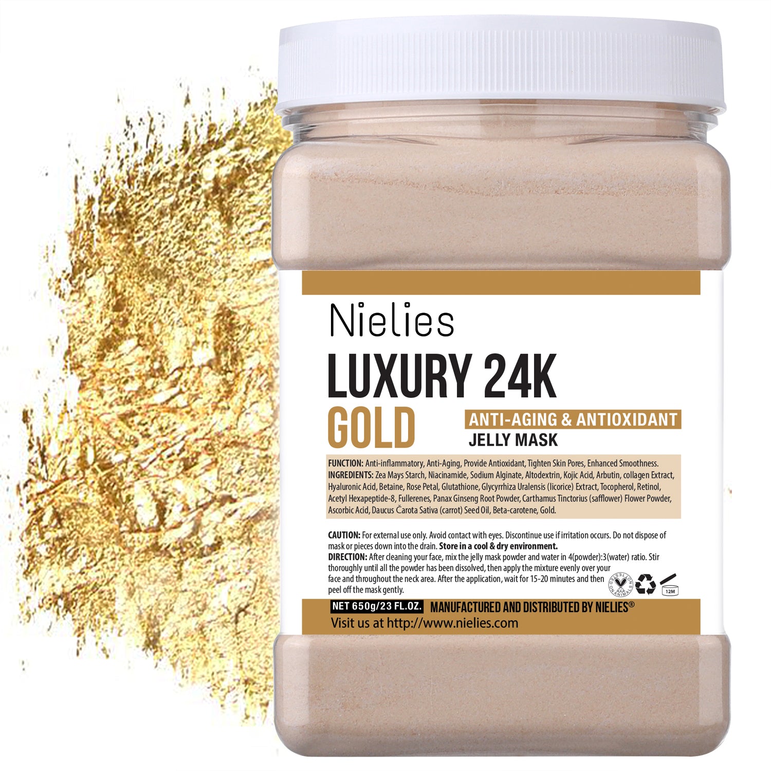 Nielies Luxury 24k Gold Face Mask, Anti Aging