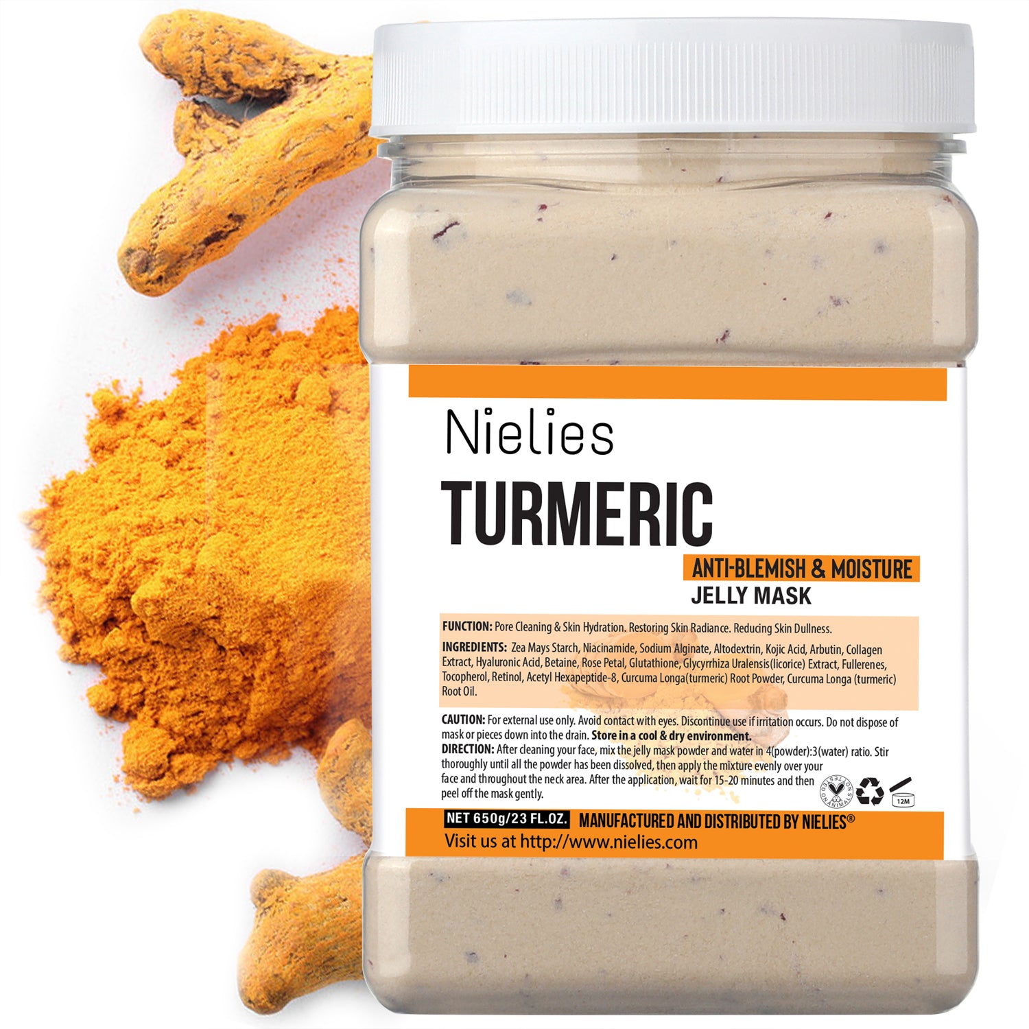 Nielies Turmeric Face Mask, Moisturizing, Pore Cleaning