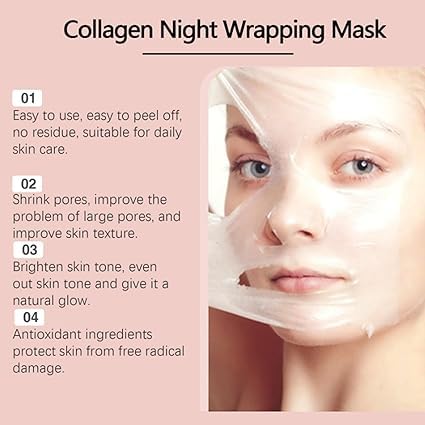 KOEC Collagen Overnight Wrapping Peel Off Facial Mask Pack -  Korean Skin Care, 2.53 fl.oz