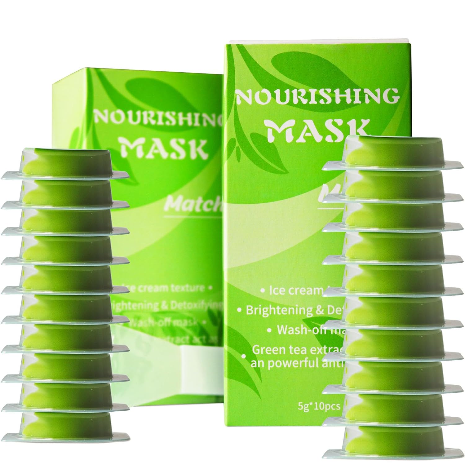 10 Pack Mask Stick Set, face mud mask,green tea clay mask,clay mask for blackheads and pores,mud mask individual pack,green tea face mask for Deep Pore Cleansing