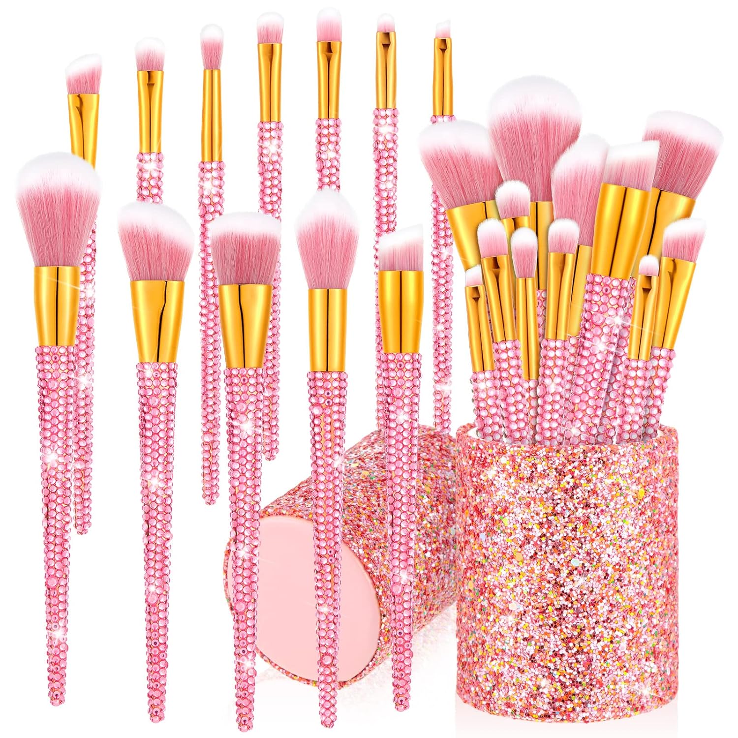 13 Pieces Rhinestone Makeup Brushes Set – Bling Edition