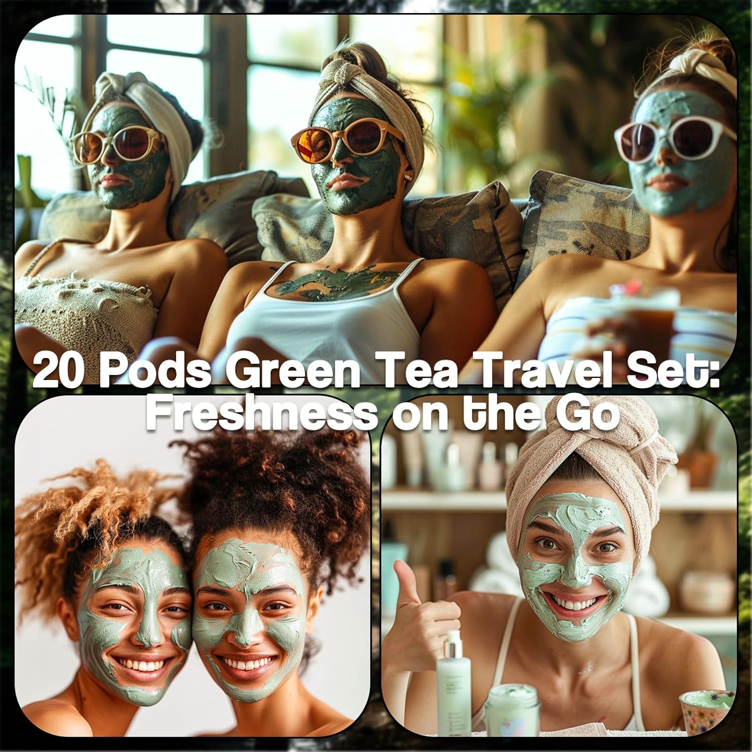 10 Pack Mask Stick Set, face mud mask,green tea clay mask,clay mask for blackheads and pores,mud mask individual pack,green tea face mask for Deep Pore Cleansing