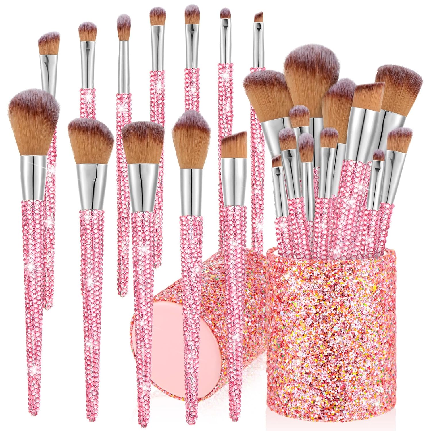 13 Pieces Rhinestone Makeup Brushes Set – Bling Edition