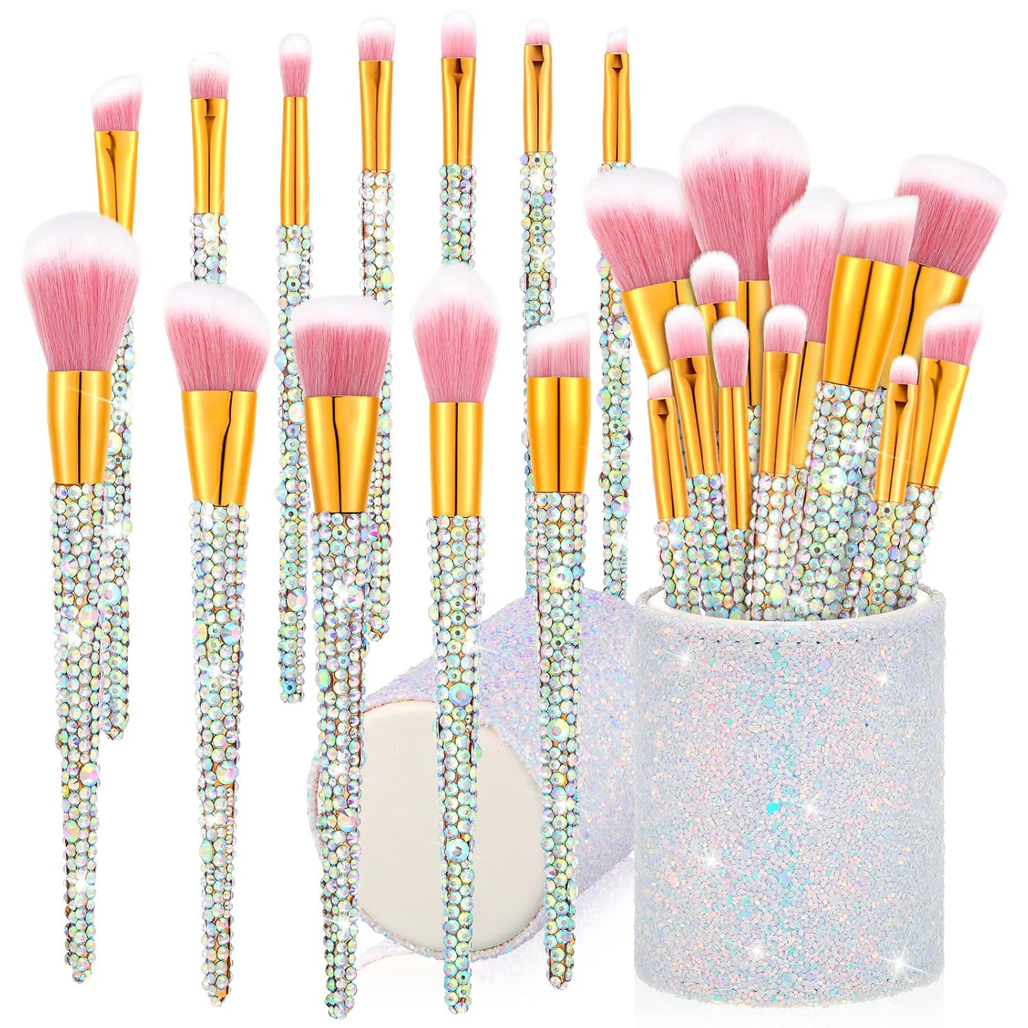 13 Pieces Rhinestone Makeup Brushes Set – Bling Edition