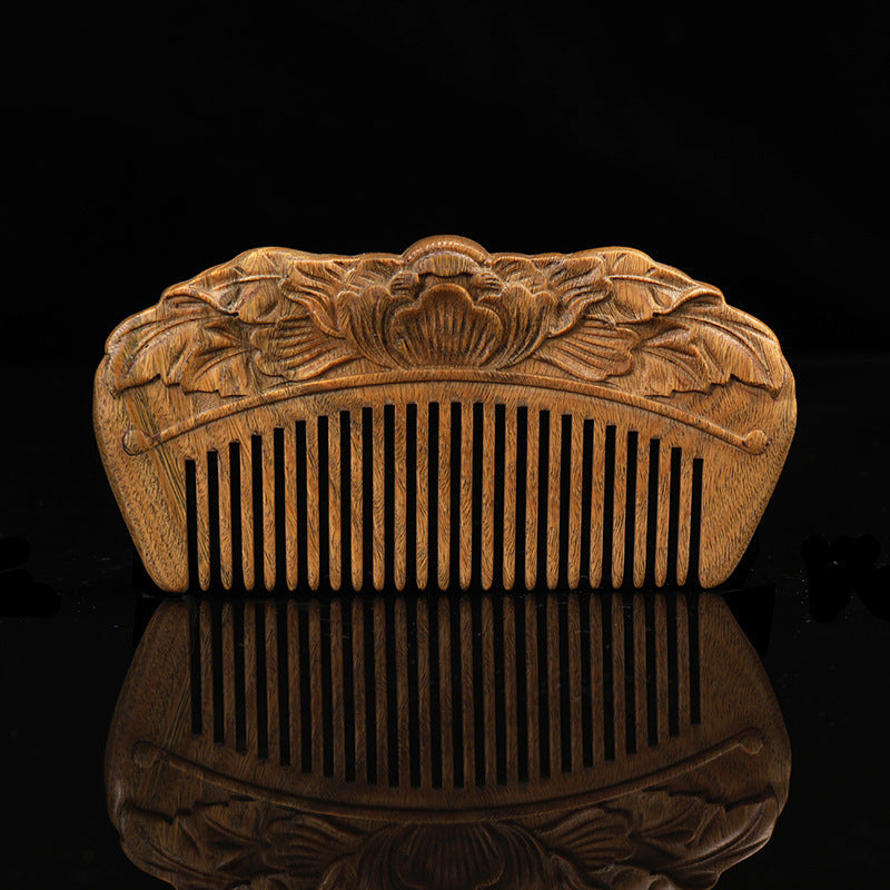 Oriental Ornate Verawood Hair Comb | Classical Temperament Natural Wood Scent Hair Comb For Girls | Personalized Handmade Wooden Hair Combs