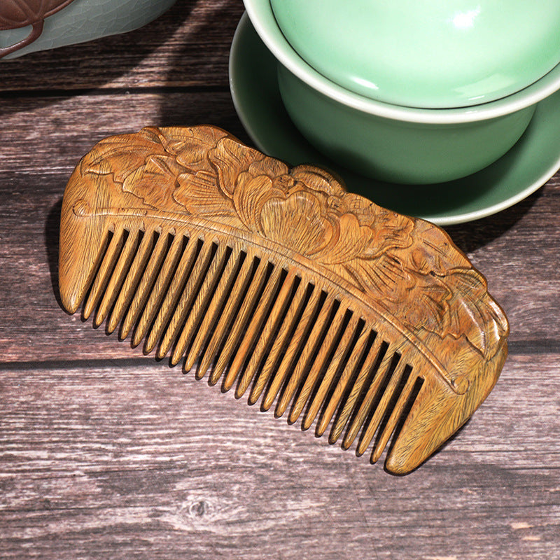 Oriental Ornate Verawood Hair Comb | Classical Temperament Natural Wood Scent Hair Comb For Girls | Personalized Handmade Wooden Hair Combs