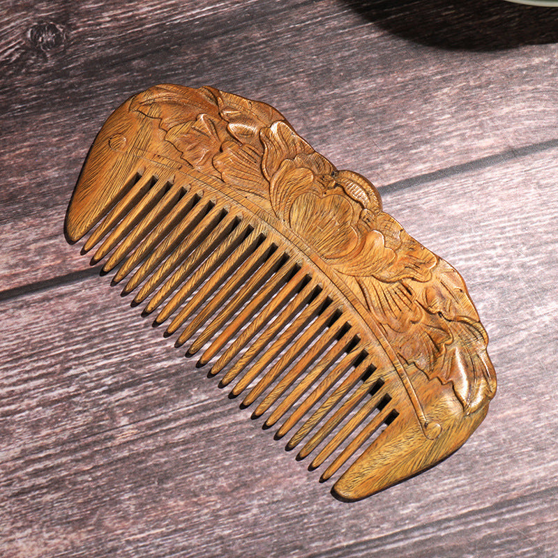 Oriental Ornate Verawood Hair Comb | Classical Temperament Natural Wood Scent Hair Comb For Girls | Personalized Handmade Wooden Hair Combs