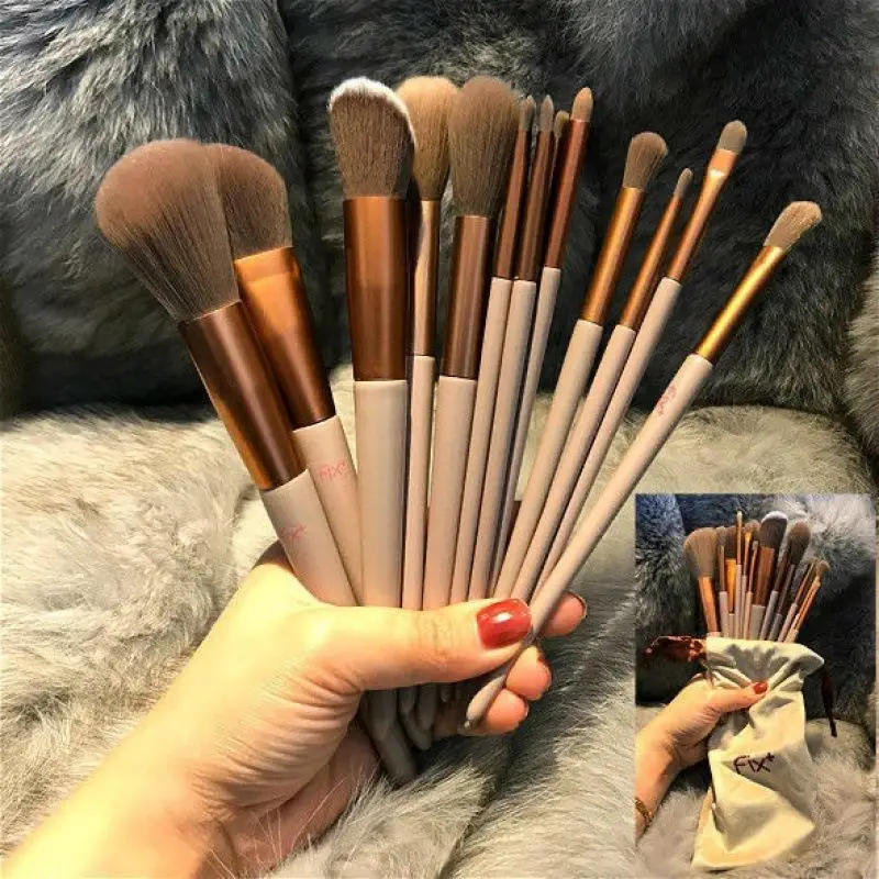 13pcs Professional Makeup Brush Set Soft Fur Beauty Highlighter Powder Foundation Concealer Multifunctional Cosmetic Tool