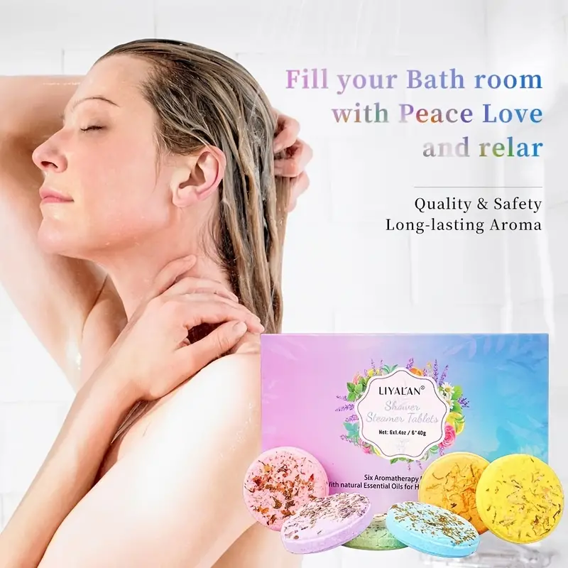 LIYALAN 6 Pcs Essential Oil Shower Steamers