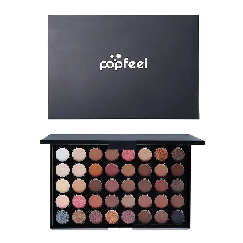 POPFEEL 40 Colors Eyeshadow And 8PC Eye Brush Set Eyes Makeup Set For Women