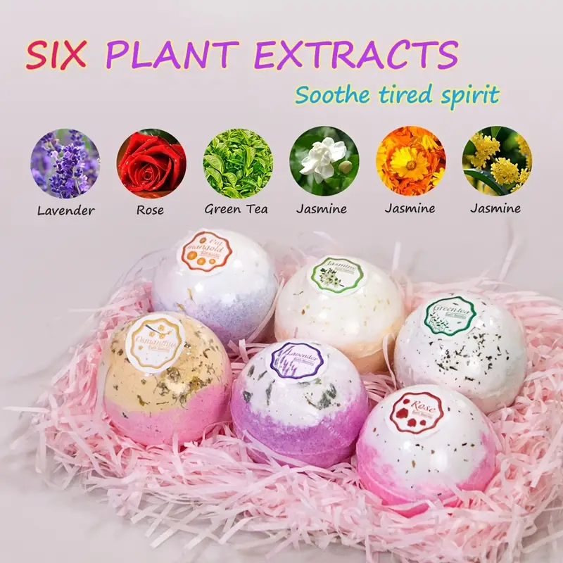 LIYALAN 6Pcs/Box Bath Bombs Gift Set