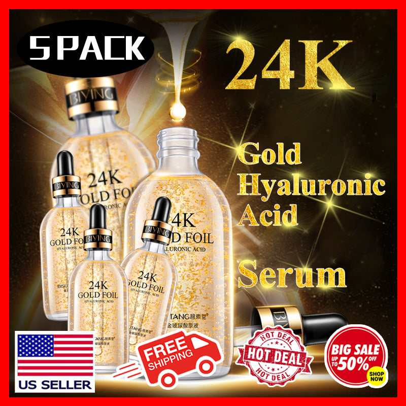 1 Pc of 24 Gold Foil Hyaluronic Acid Whitening and Hydration Essence