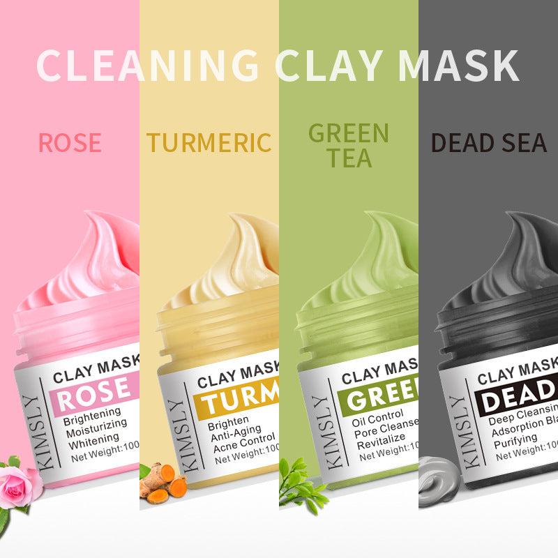 1 Pc of Cleansing Clay Mask, variation includes Rose, Turmeric, Green Tea, Dead Sea