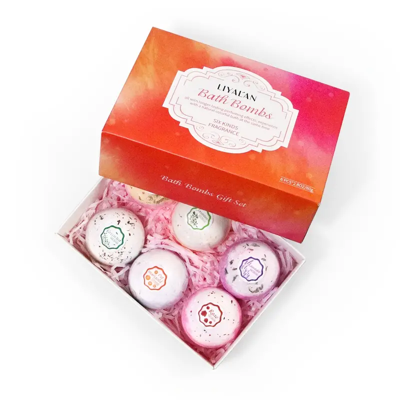 LIYALAN 6Pcs/Box Bath Bombs Gift Set