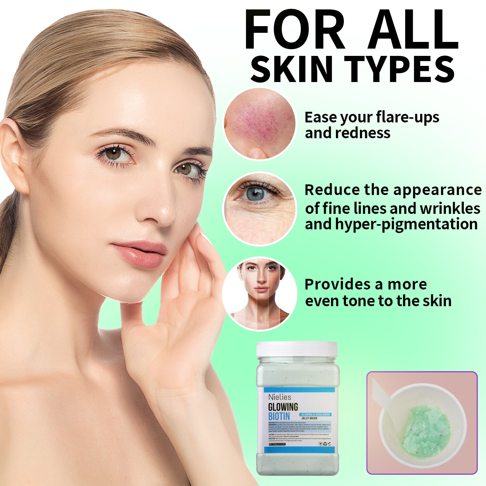 Nielies Glowing Biotin Face Mask, Hydrating