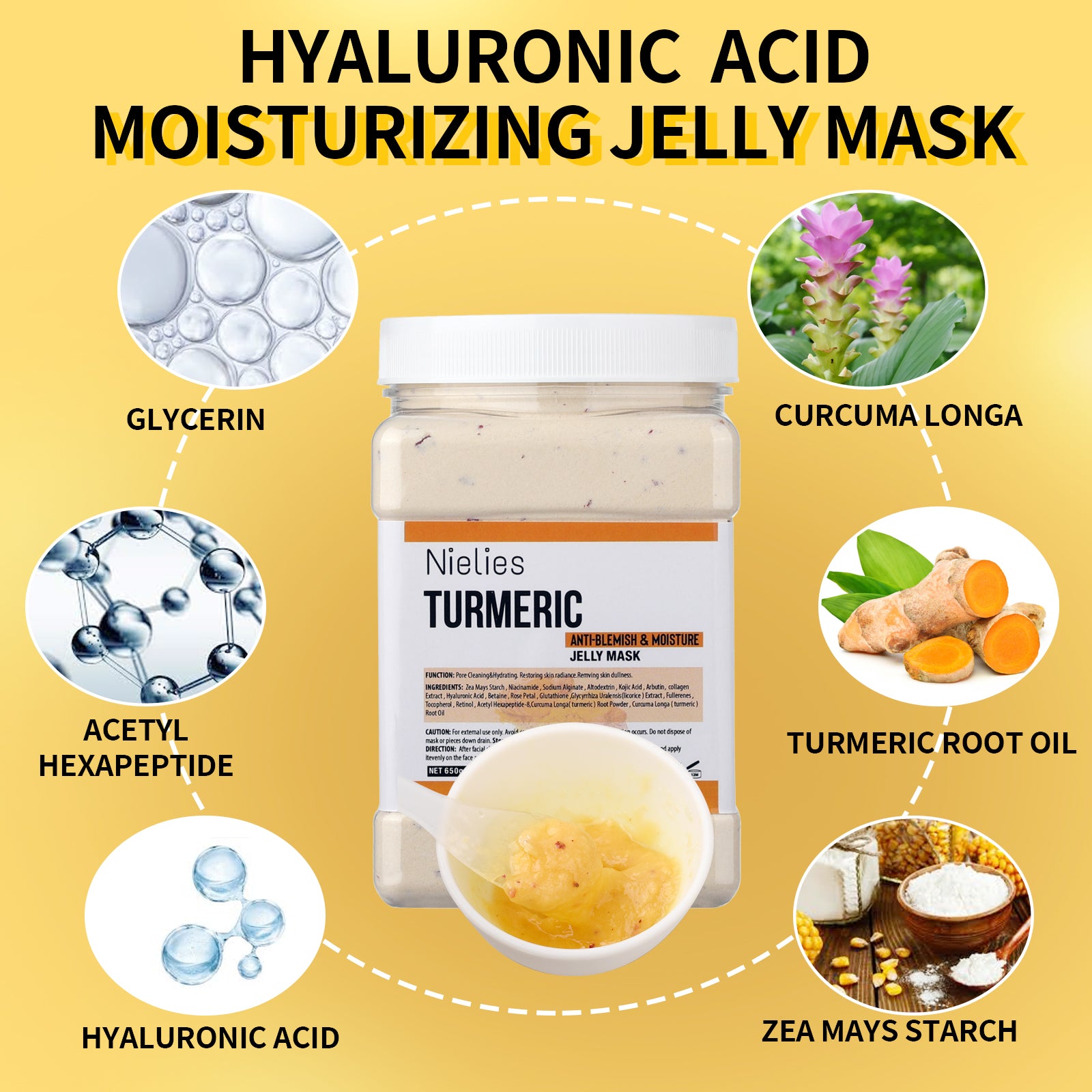 Nielies Turmeric Face Mask, Moisturizing, Pore Cleaning