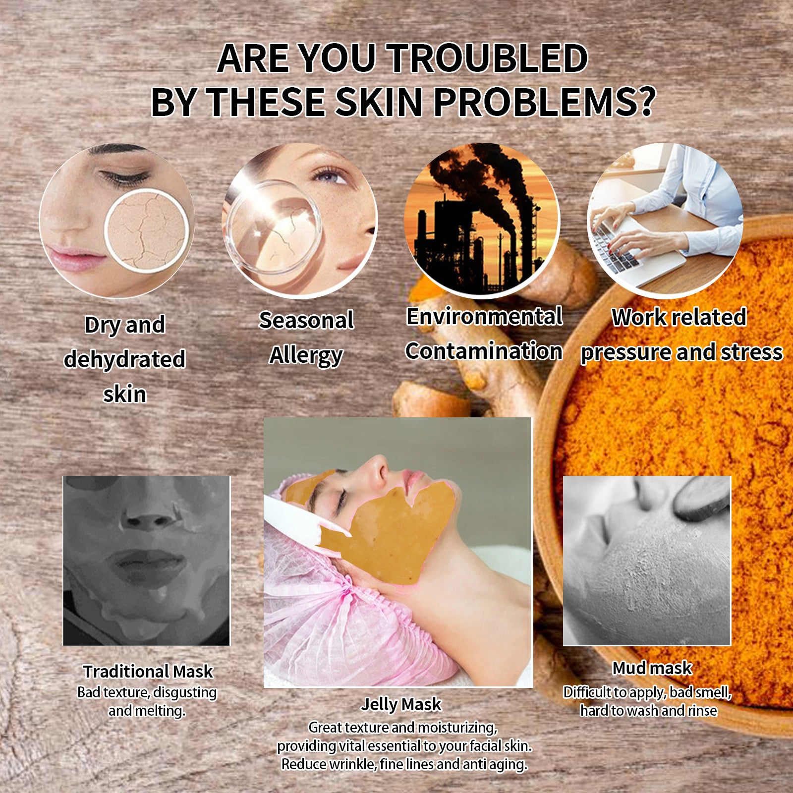 Nielies Turmeric Face Mask, Moisturizing, Pore Cleaning