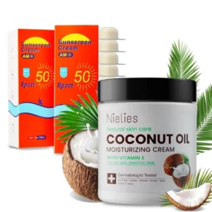 Coconut Face Cream 20 SPF 50 Sunscreen Travel Pack for Skin Protection