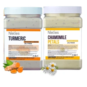 Turmeric Chamomile Jelly Mask jar with natural ingredients for glowing skin