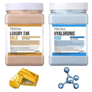 24K Gold & Hyaluronic Jelly Mask Set for deep hydration and glowing skin
