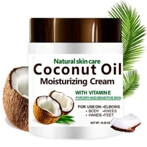 Coconut Oil Moisturizing Cream – 10.5oz Spa Size for Face, Hands & Hair