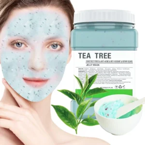 Woman applying Tea Tree Jelly Mask Powder