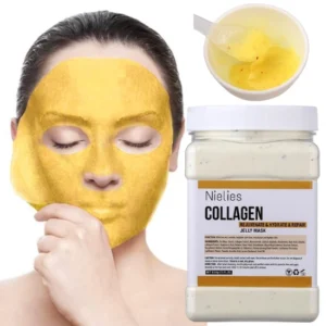 Collagen jelly mask applied on skin for deep nourishment