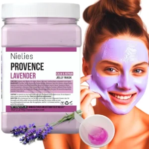 Lavender Jelly Mask applied to face for deep hydration