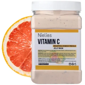 Vitamin C Jelly Mask applied on face, showcasing its hydrating and brightening effects.