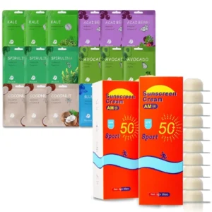 18pc Face Masks & 20 SPF Pods travel skincare set