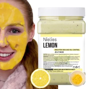 Lemon jelly mask jar and applicator – hydrating brightening skincare