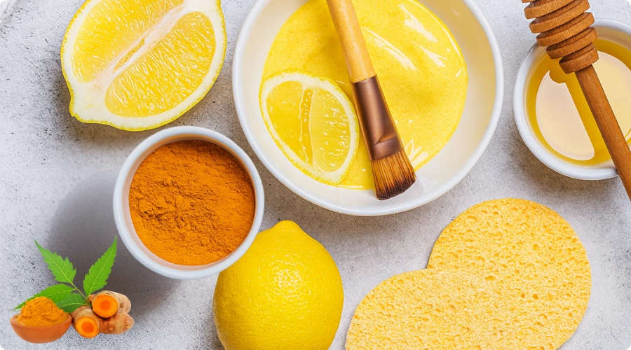 Turmeric and Lemon on Face